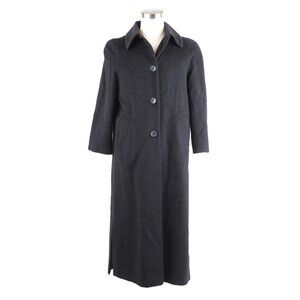 $2,600 Mark Shale 100% Cashmere Long Coat Black SZ 44 L/XL